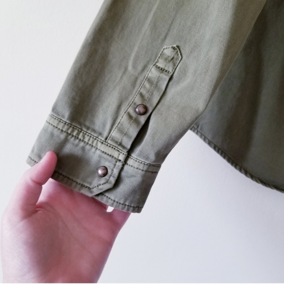 Sanctuary Olive Embroidered Button Down Si… - Picture 4 of 7